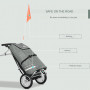 2-in-1 Shoppingvagn & Cykelvagn 55L - 53 x 43 x 110 cm Aluminium