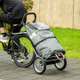 2-in-1 Shoppingvagn & Cykelvagn 55L - 53 x 43 x 110 cm Aluminium