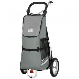2-in-1 Shoppingvagn & Cykelvagn 55L - 53 x 43 x 110 cm Aluminium