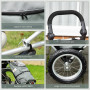 2-in-1 Shoppingvagn & Cykelvagn 55L - 53 x 43 x 110 cm Aluminium