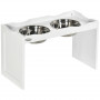 Matställ För Stora Hundar 2x2 Liter Skålar Matt - Vatten Feeder 63 x 30 x 24 cm Rostfritt stål