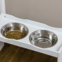 Matställ För Stora Hundar 2x2 Liter Skålar Matt - Vatten Feeder 63 x 30 x 24 cm Rostfritt stål