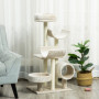 Beige Katträd 105 cm med Lektunnel, Flera Plattformar, Kattsäng