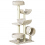 Beige Katträd 105 cm med Lektunnel, Flera Plattformar, Kattsäng