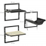 Katthylla x3 Väggmontering 35 x 31 x 35 cm Svart - Beige