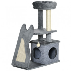 Klösträd med Kattkoja och Leksakskula, Sisal 83 cm