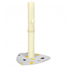 Klöspelare 62 cm med boll ljusgrå/beige jute & spånskiva