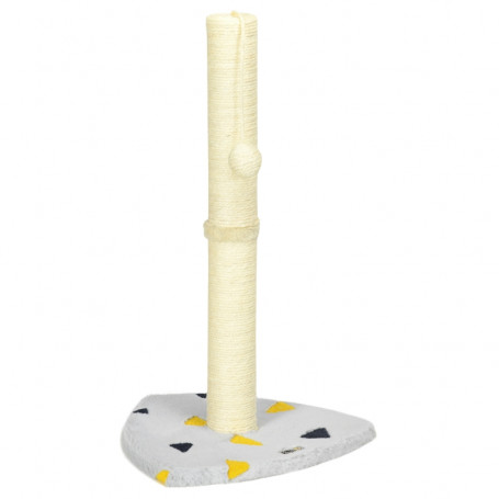 Klöspelare 62 cm med boll ljusgrå/beige jute & spånskiva