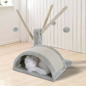 Katt Spel Klösstam med Sisal - Ljusgrå