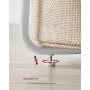 Runt Sidobord med Tygkorg 45 x 50 cm Vit-Beige