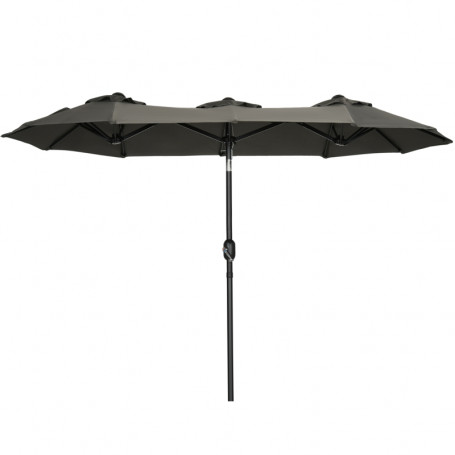 Parasoll Dubbel 285 x 147 cm Grå