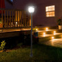 Trädgårdslykta på Stolpe Solcell LED 177 cm, Höjdjusterbar, 30/60 Lumen