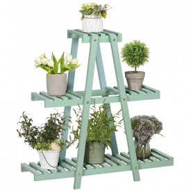 3-Vånings Växtställ Inomhus / Utomhus 76 x 26 x 76 cm Limegrön