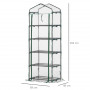 Växthus Med 5 Hyllor – 69×49×193 cm Transparent / Grön