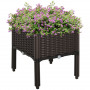 Blomlåda med Ben 40 x 40 x 44 cm Växtlåda i Rottinglook - Mörkbrun