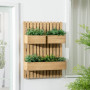 Vägg Blomlåda Set 60 x 16 x 80 cm Väggställ med 3 Planteringslådor