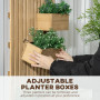 Vägg Blomlåda Set 60 x 16 x 80 cm Väggställ med 3 Planteringslådor