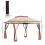 Hopfällbart Paviljong med Sidoväggar Transportväska khaki 3,25 x 3,25 x 2,65 m
