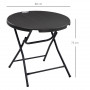 Hopfällbart Utebord Runt för 4 Personer 80 x 80 x 73 cm