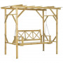 Hammock med Pergola för 2 Personer Massivträ Ram 221 x 140 x 196 cm