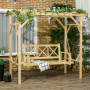 Hammock med Pergola för 2 Personer Massivträ Ram 221 x 140 x 196 cm