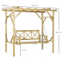 Hammock med Pergola för 2 Personer Massivträ Ram 221 x 140 x 196 cm