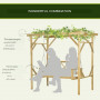 Hammock med Pergola för 2 Personer Massivträ Ram 221 x 140 x 196 cm