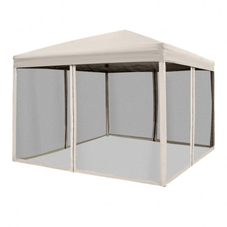 Hopfällbar Paviljong Med Sidovägar & väska 3x3x2,55 m Beige
