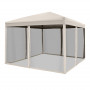 Hopfällbar Paviljong Med Sidovägar & väska 3x3x2,55 m Beige