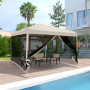 Hopfällbar Paviljong Med Sidovägar & väska 3x3x2,55 m Beige