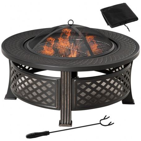 2-in-1 Eldstad - Grill 81 x 81 x 50 cm