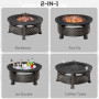 2-in-1 Eldstad - Grill 81 x 81 x 50 cm