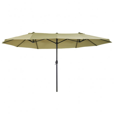 Dubbel Parasoll med Handvev 460 x 270 x 240 cm Beige