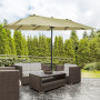 Dubbel Parasoll med Handvev 460 x 270 x 240 cm Beige