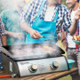 Gas Grillplatta med 2 Brännare - Non-Stick Bärbar 48,5 x 46 x 21 cm