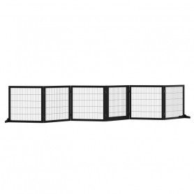 Hundgrind/Innehage 432×36×70 Cm – Hopfällbar, Svart Metallelement