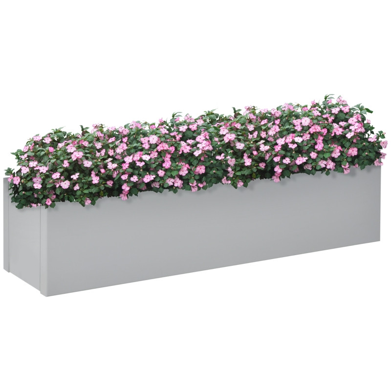 Planteringslåda Järn Blomlåda 91 x 22 x 22 cm Väderbeständig Grå