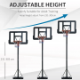 Basketkorg med Ställning 231 - 305 cm Höjdjusterbar med Hjul
