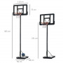 Basketkorg med Ställning 231 - 305 cm Höjdjusterbar med Hjul