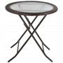 Hopfällbart Utebord 68 x 68 x 73 cm Härdat Glas - Brun