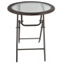 Hopfällbart Utebord 68 x 68 x 73 cm Härdat Glas - Brun