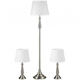 Lampor Set 3-Del , 2 Bordslampor, 1 Golvlampa Retro Metall