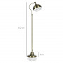 Golvlampa Vintage Mässinglook Justerbar Vinkel 152 cm