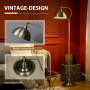 Golvlampa Vintage Mässinglook Justerbar Vinkel 152 cm