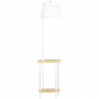 Golvlampa med Sidobord 40 W. E27, Natur + Vit 162 cm