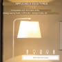 Golvlampa med Sidobord 40 W. E27, Natur + Vit 162 cm