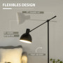 Golvlampa Retro Flexibel Arm 30 x 30 x 131cm Svart