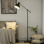 Golvlampa Retro Flexibel Arm 30 x 30 x 131cm Svart
