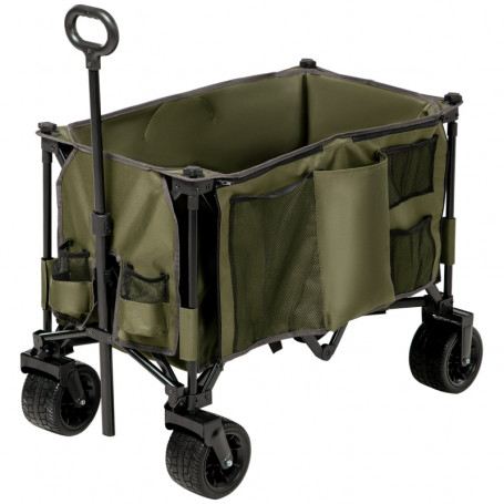 Fällbar Trädgårdsvagn 200 L - 100 kg Dragvagn 7 sidfickor 100 x 48 x 100,5 cm