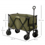 Fällbar Trädgårdsvagn 200 L - 100 kg Dragvagn 7 sidfickor 100 x 48 x 100,5 cm